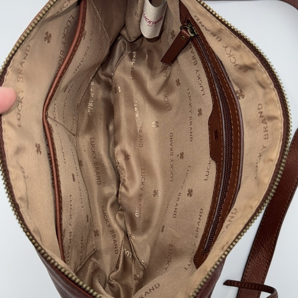 Lucky Brand Leather Crossbody Bag/Purse - Red/Brown‎ Color - Picture 7 of 12